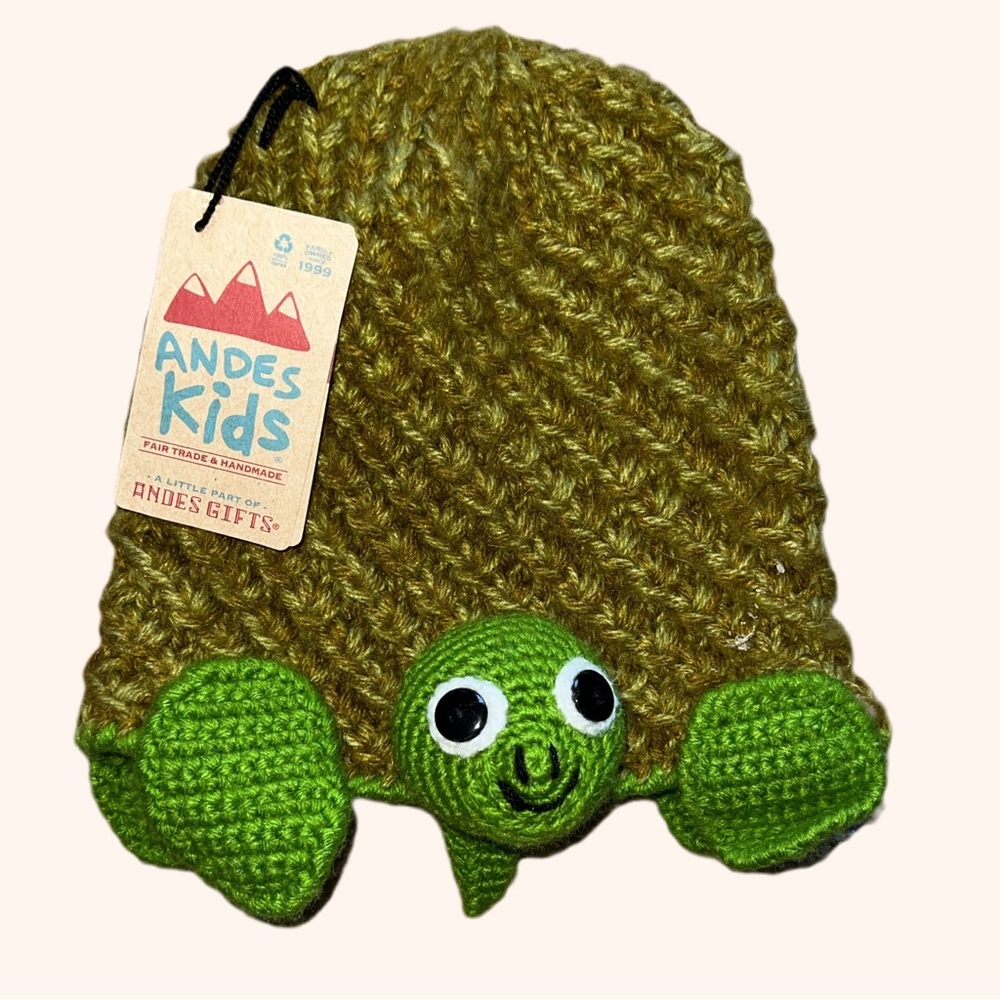 Hand knit turtle knit hat